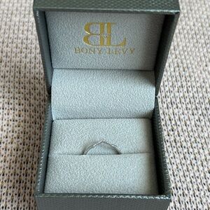 Bony Levy 14K White Gold V-Shaped Ring with Pavé Diamonds